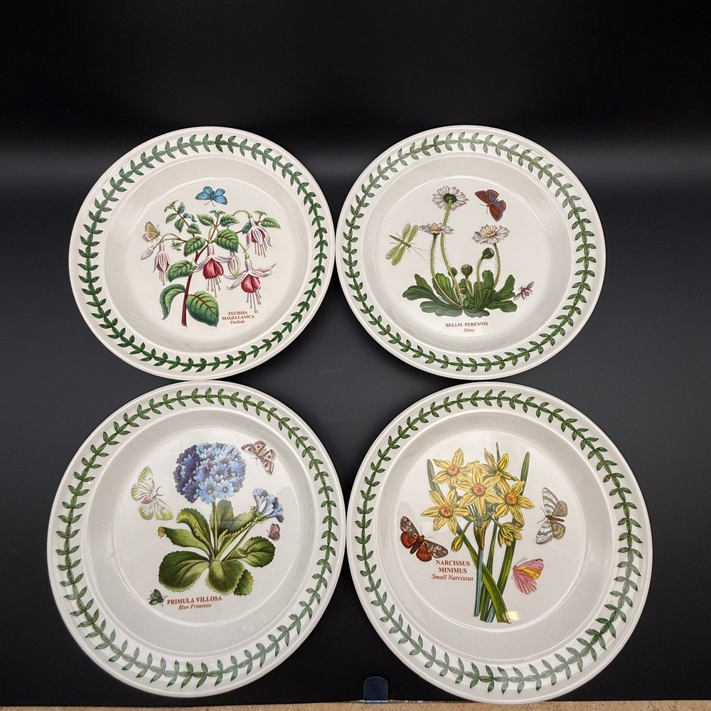 Portmeirion Botanic Garden Bread Plates 7.25" Hyacinth Blue Floral Cottage